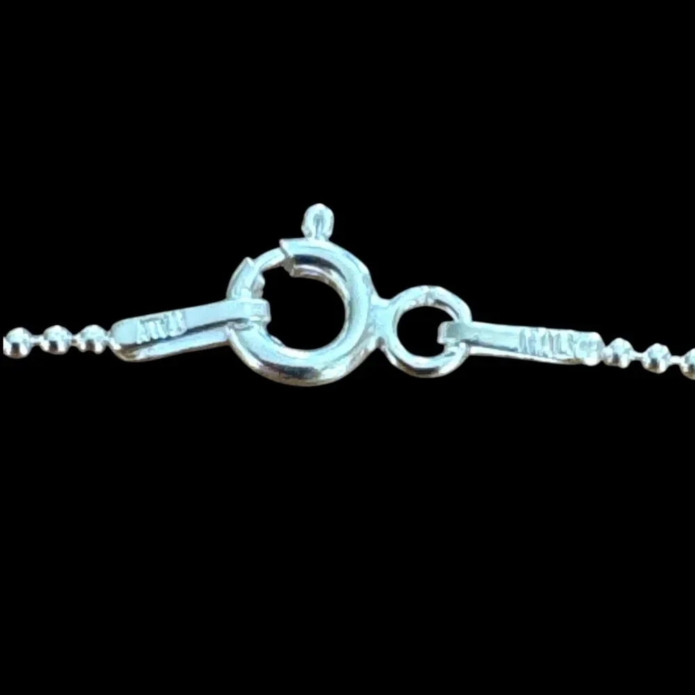 9 in Solid 925 Sterling Silver Bead Chain Bracelet